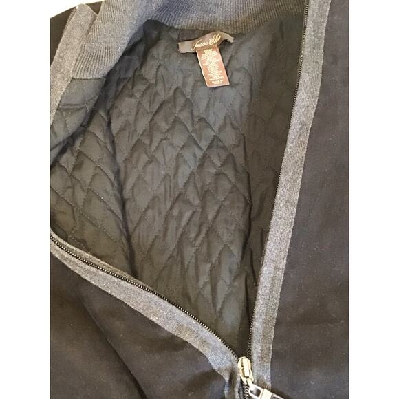 Tasso Elba Mens Faux Suede Knit Sweater/ Bomber Jacket Sz.Small Black NWT - Picture 6 of 10